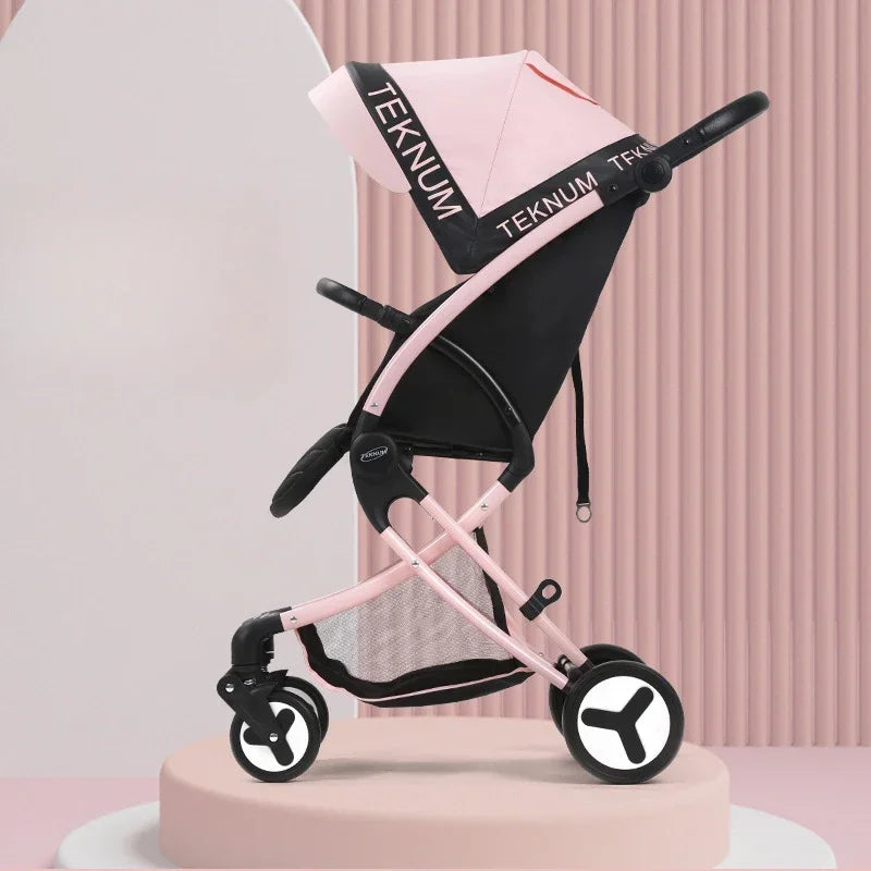 Portable Luxury Baby Stroller Two-in-one Baby Stroller,Lightweight and Foldable High-view Baby Stroller  Adjustable Armrests