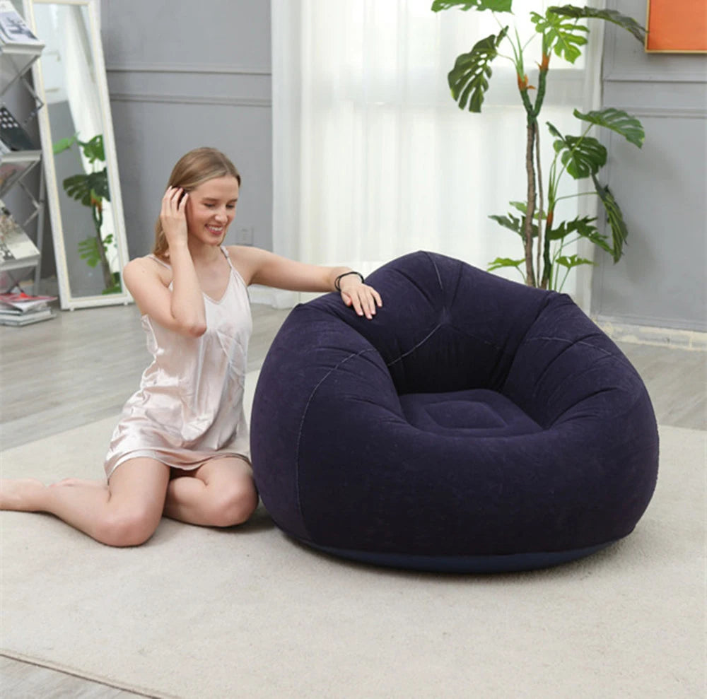 1pc inflatable bean bag sofa - foldable, easy to carry, soft and comfortable inflatable lounge chair, suitable for outdoor/indoo
