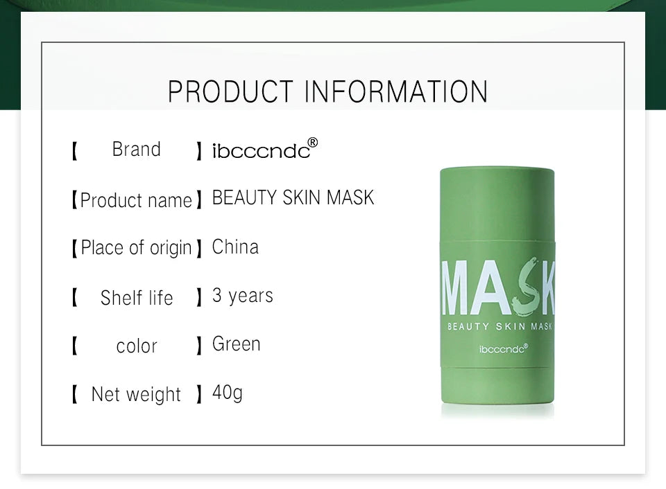 Green Tea Cleansing Stick Mask – Washable Mud Mask for Oil Control (40g)