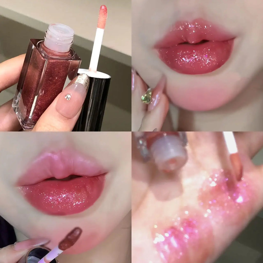 Herorange Starlight Radiant Lip Gloss Pearlescent Fine Shimmer Long-Lasting Moisturizing Non-Fading Non-Sticky Clear Watery Lip Glaze