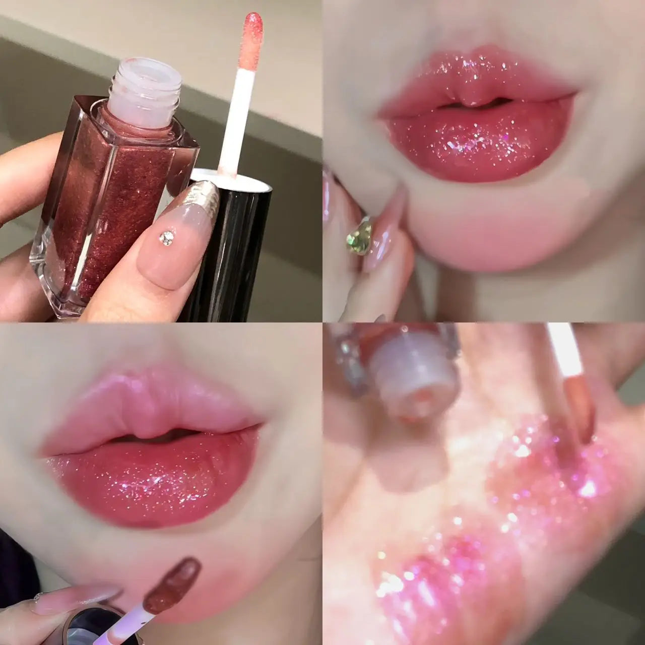 Herorange Starlight Radiant Lip Gloss Pearlescent Fine Shimmer Long-Lasting Moisturizing Non-Fading Non-Sticky Clear Watery Lip Glaze