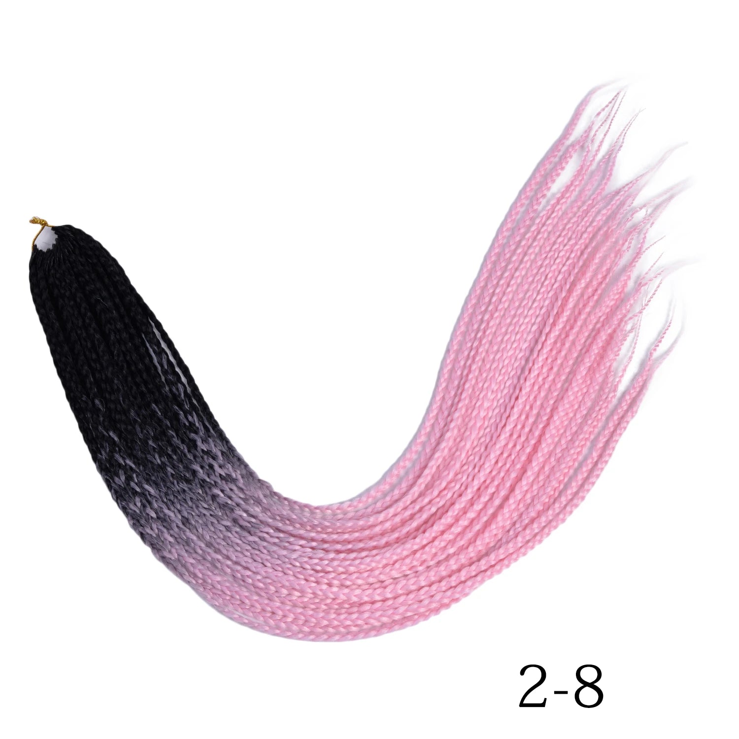 Synthetic Box Braids Hair Colored Crochet Hair Extensions Ombre Blue Gray Hook Braids Hairpiece For Women Cosplay Daily Use 24''