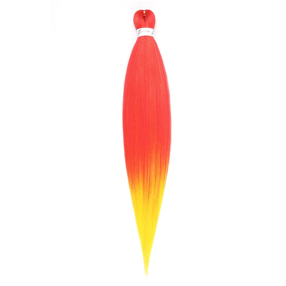 Pre-stretched Braids Hair Professional Itch Free Hot Water Setting Synthetic Fiber Ombre Yaki Texture Braid Hair Extensions