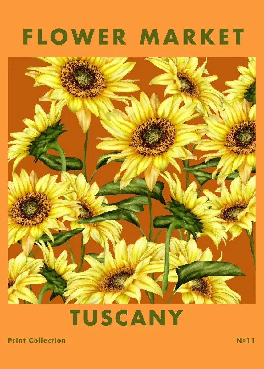 Boho Flower Market Retro Wall Art – Minimalist Canvas Print