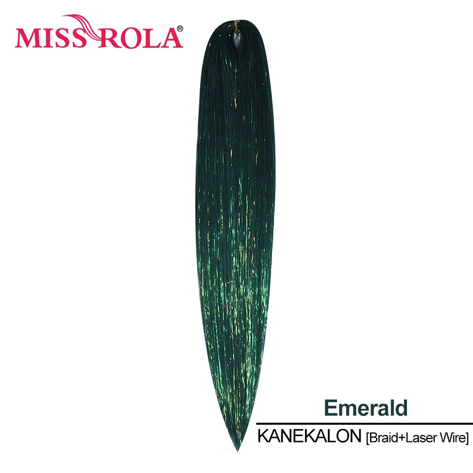 Miss Rola Synthetic 22 Inch 60G Kanekalon Hair Tinsel Wire Jumbo Braid Yaki Straight Hair Extension Twist Braid Bulk Wholesale