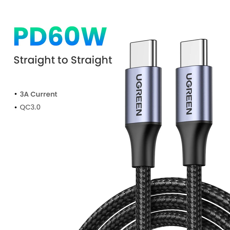 UGREEN USB Cable PD100W USB C to Type C Fast Charger Cable for Xiaomi Samsung MacBook iPad 5A Mobile Phone Cord USB Cable Type C