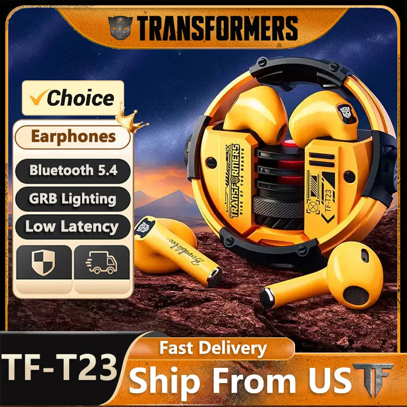 TRANSFORMERS TF-T23 TWS Earbuds — Bluetooth 5.4 Gaming Earphones