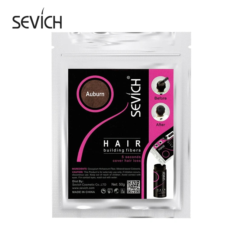 Sevich 10 Colors Hair Fiber 50g Hair Building Fiber Powder Keratin Instant Hair Growth Fiber Refill Hair Loss Hair Care Product