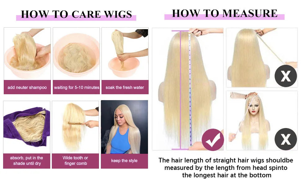 GEFILY 613 HD Lace Front Wig — 13×6 / 13×4, 30–40" Bone Straight, 250–300% Density (Brazilian Remy)