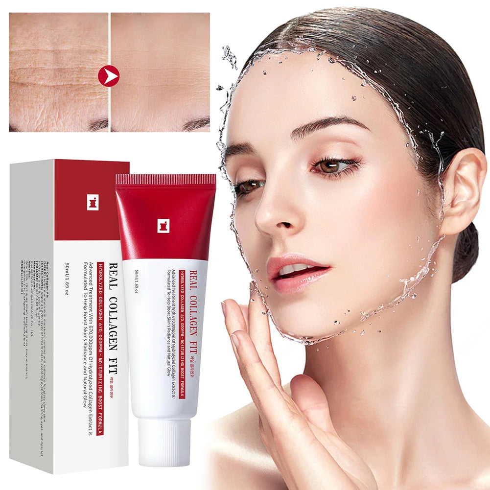 Women's Real Collagen Fit Peel Off Facial Mask Exfoliate Hydrating Facial Mask Gentle Pore Cleansing for All Skin Types