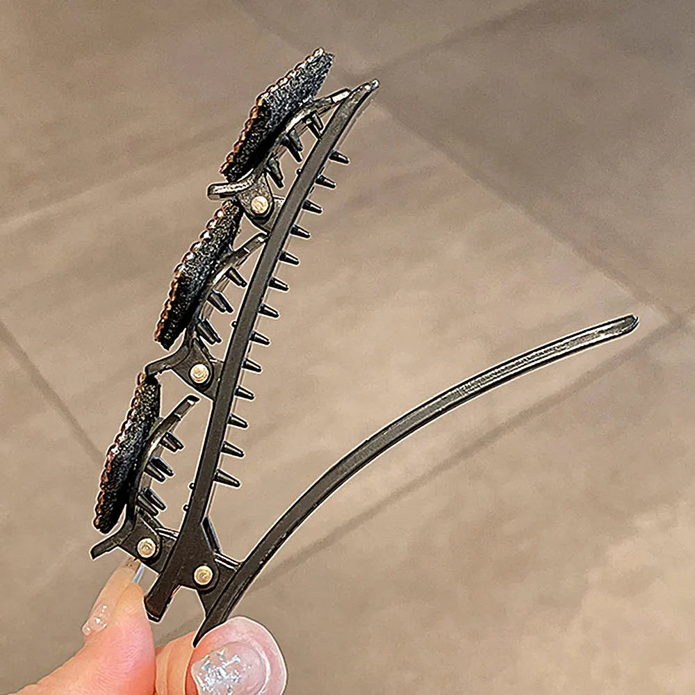 Sparkling Crystal Stone Braided Hair Clips Women Cheap High Quality Satin Rhinestone Fabric Hair Bands for Girls