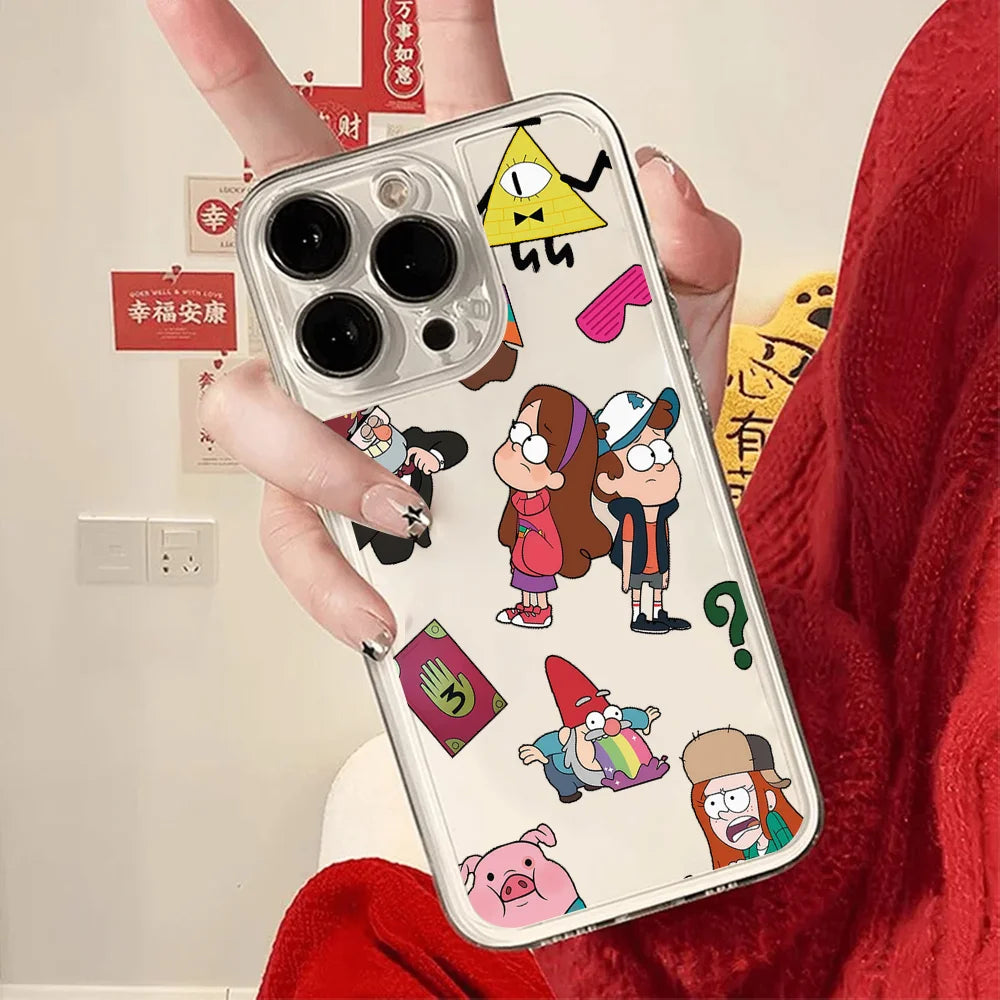 Cartoons Anime Phone Case FUNDA For IPhone 12 11 13 14 15 16 17MINI Max Pro Plus Shockproof Soft G-gravity F-falls Bill Cipher