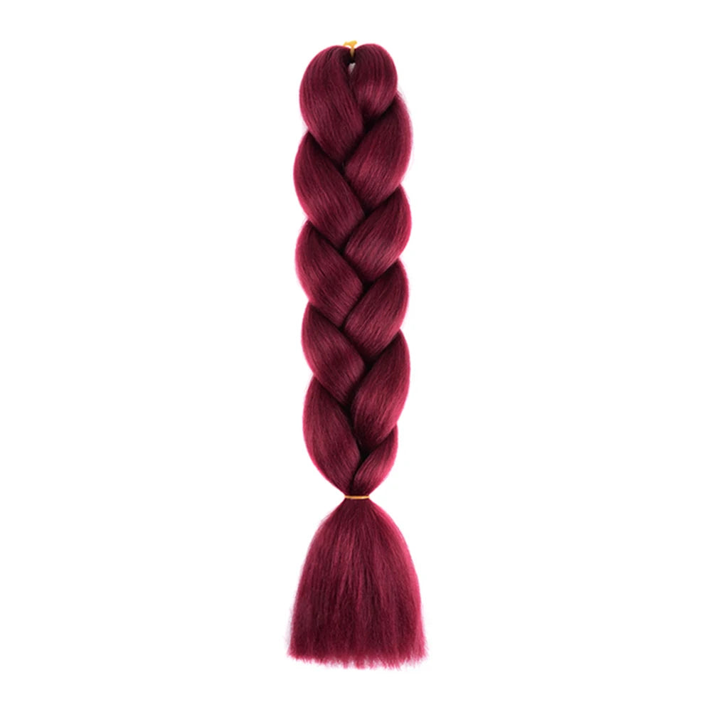 Jumbo Braids Extensions — 24" Synthetic Kanekalon Yaki Straight (Afro Ombre Piano Color)