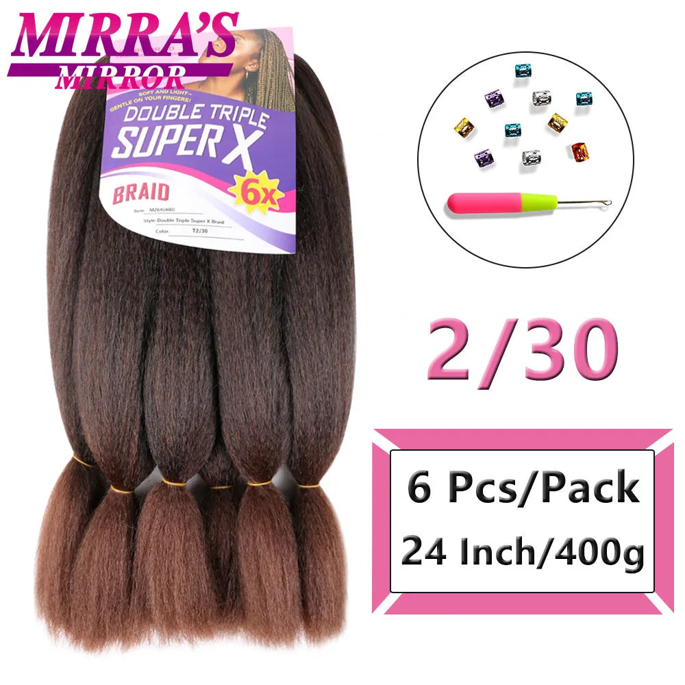 400G 24 Inch Long Jumbo Braiding Hair Super X Synthetic Jumbo Hair Extensions For Braiding African Twist Box Braids Blue Ombre