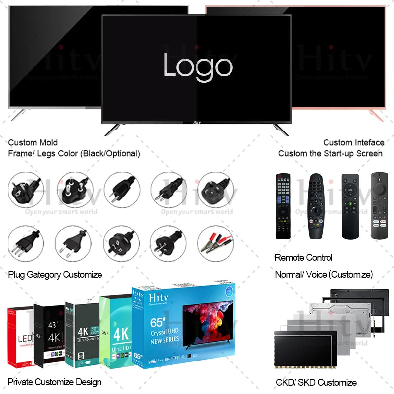 Factory 40 Inch Television Full HD 1080p LED TV 43 50 55 65inch Smart Tv Televisior