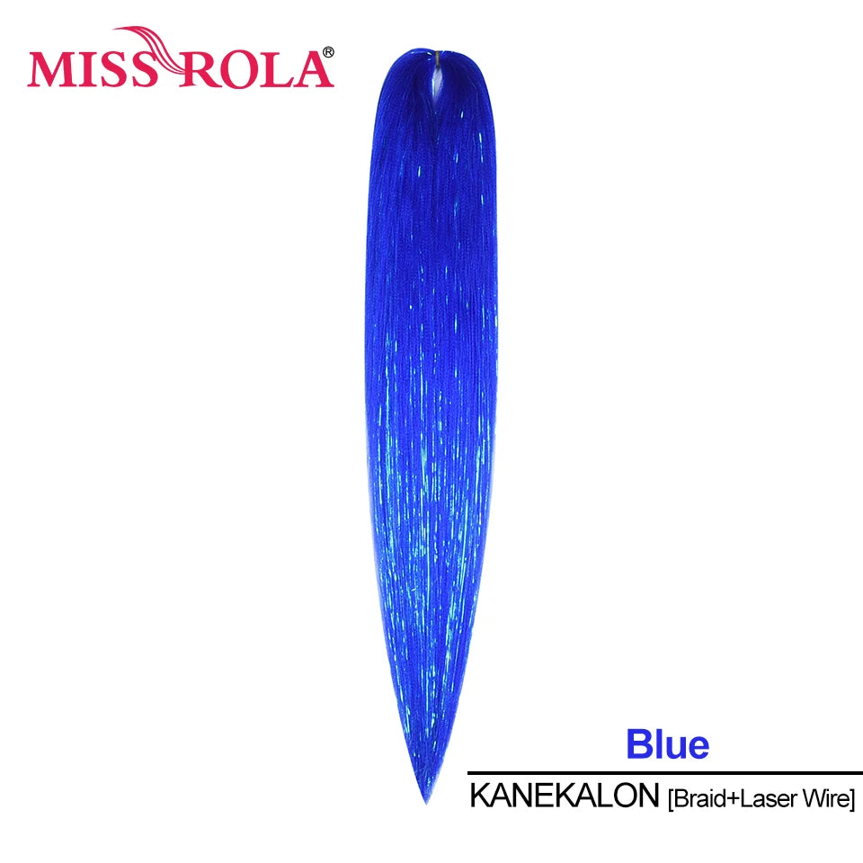 Miss Rola Synthetic 22 Inch 60G Kanekalon Hair Tinsel Wire Jumbo Braid Yaki Straight Hair Extension Twist Braid Bulk Wholesale