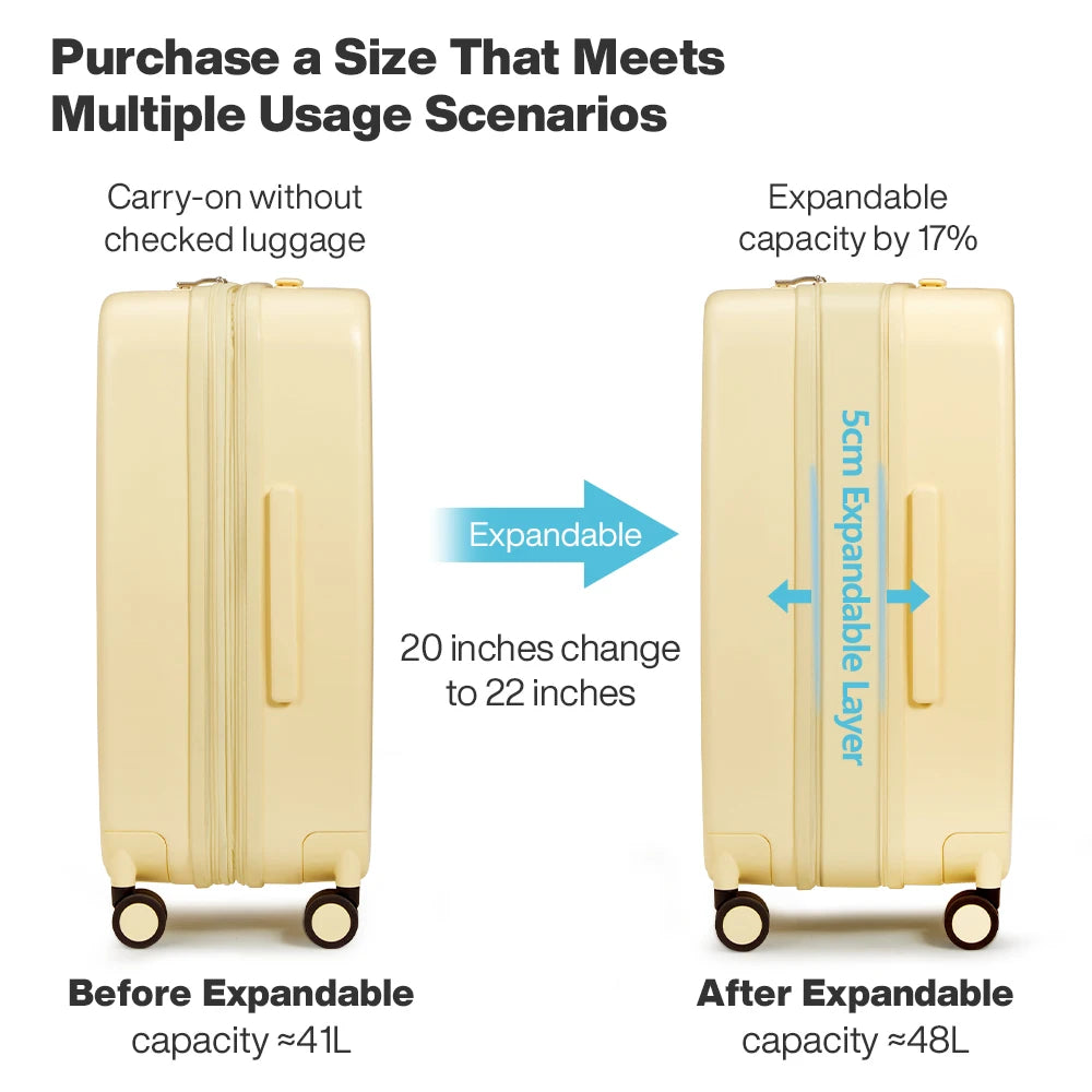 Mixi New Design Puristic Expandable Travel Luggage TSA Lock Lightweight Large Capacity PC Suitcases Spinner Wheels 20 24 26Inch