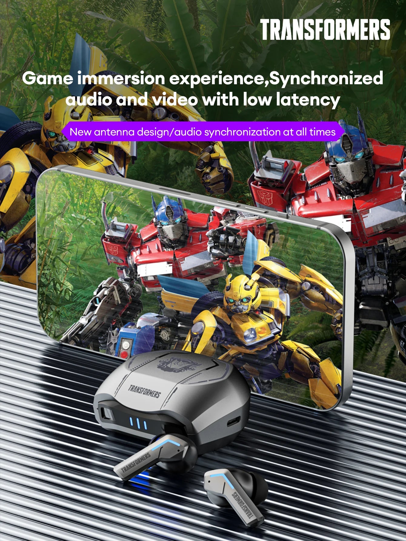 TRANSFORMERS TF-T06 TWS Earbuds — Bluetooth 5.3, Low-Latency, ENC Calls