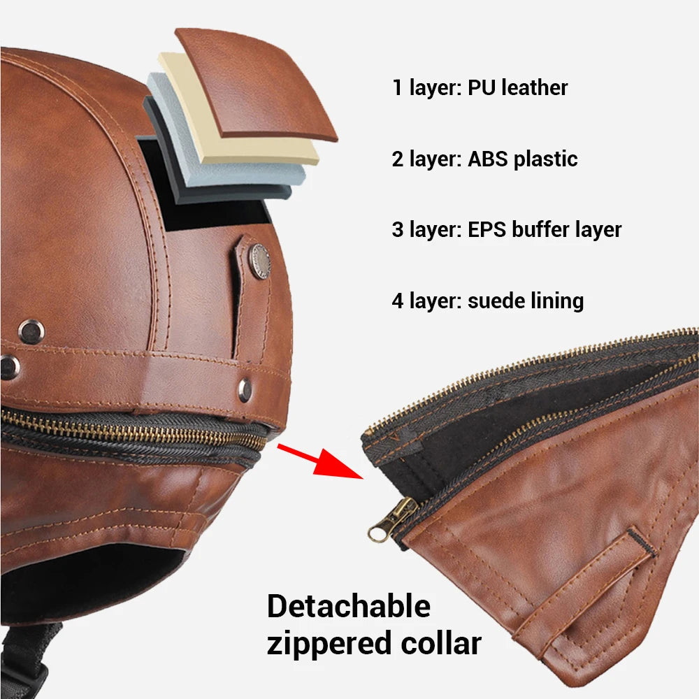 HEROBIKER Retro Half Motorcycle Helmet (DOT, HD Visor)