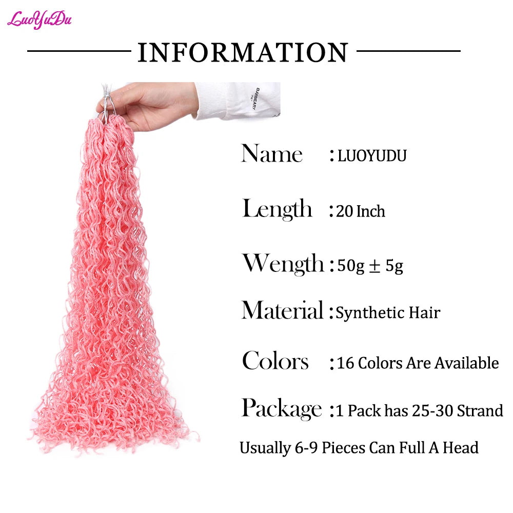 Zizi Braids Crochet Box Braids Twist Synthetic Braiding Hair Extensions 20-25 roots/Pack Pink White Purple Bug Gray 613 Luoyudu