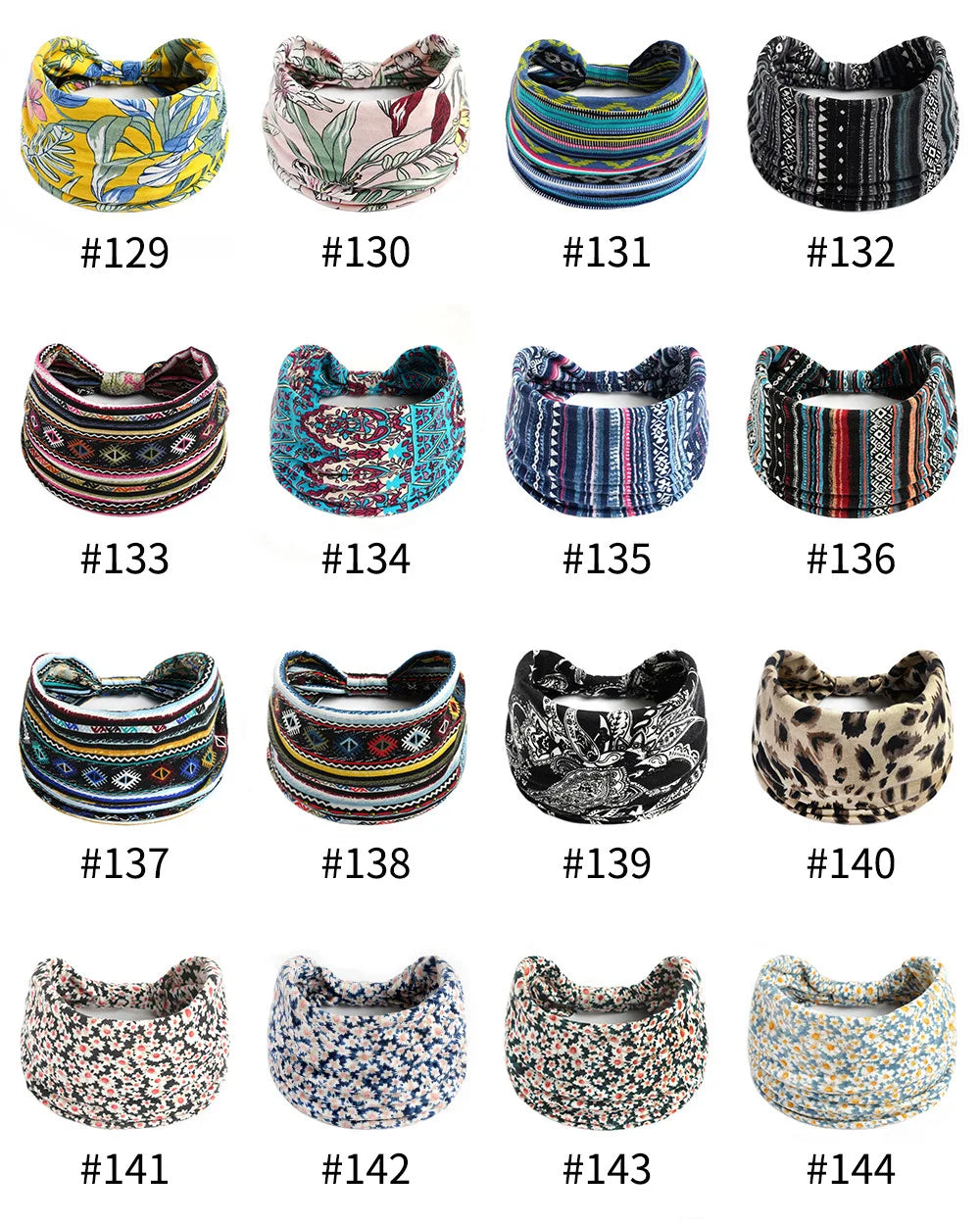 Boho Wide Knot Floral Cotton Headband | Stretch Turban Hair Scarf for Women