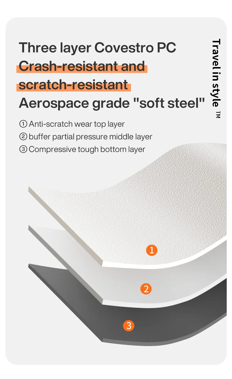 Mixi M9286 Aluminum-Frame PC Carry-On | USB Port, Cup & Phone Holder, TSA Lock, 360° Spinner Wheels (20″/24″)