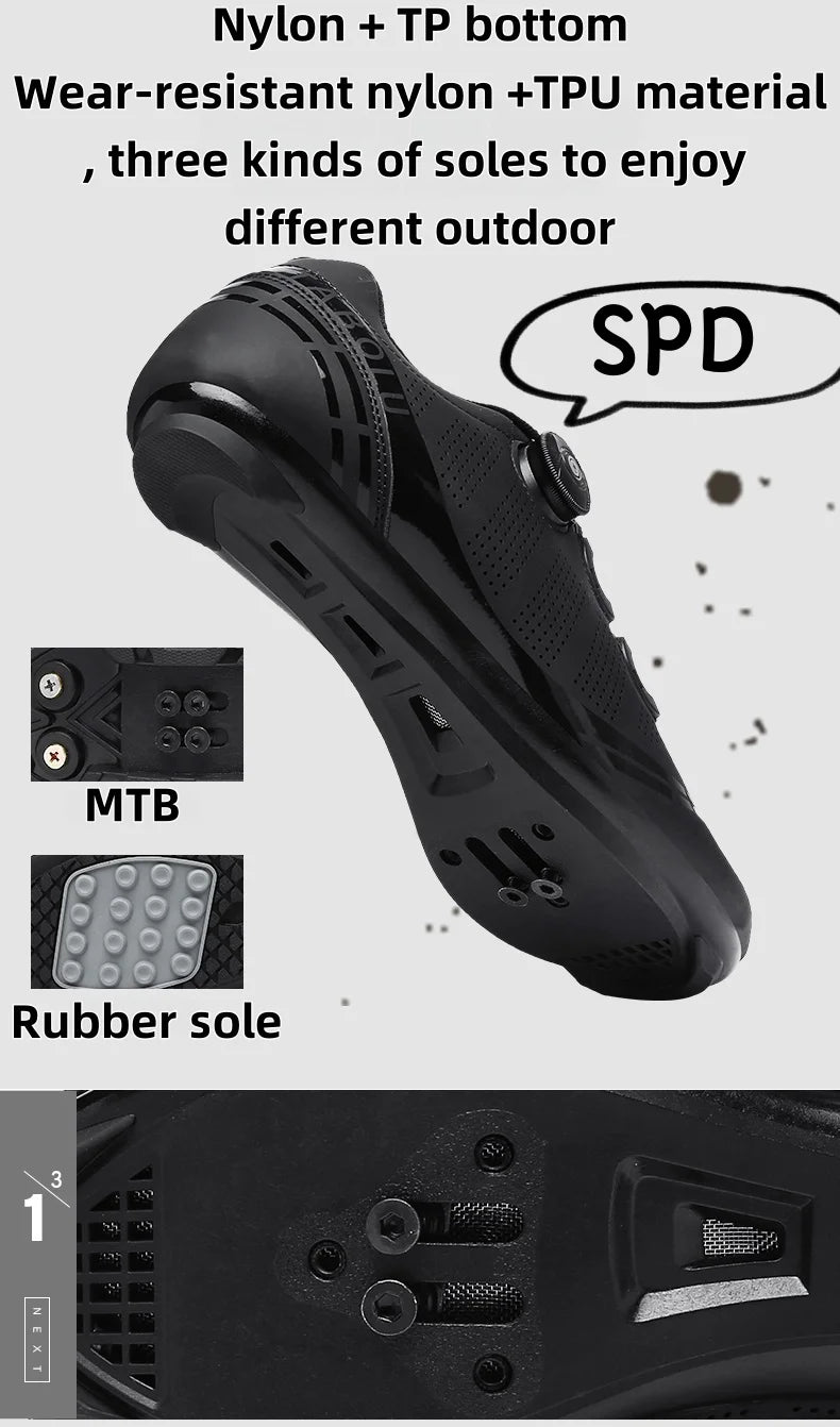 Unisex MTB Mountain Road Bike lock Shoes Breathable Non-slip Wear-resistant Pedal Bicycle Outdoor Competitive Bicycle Equipment