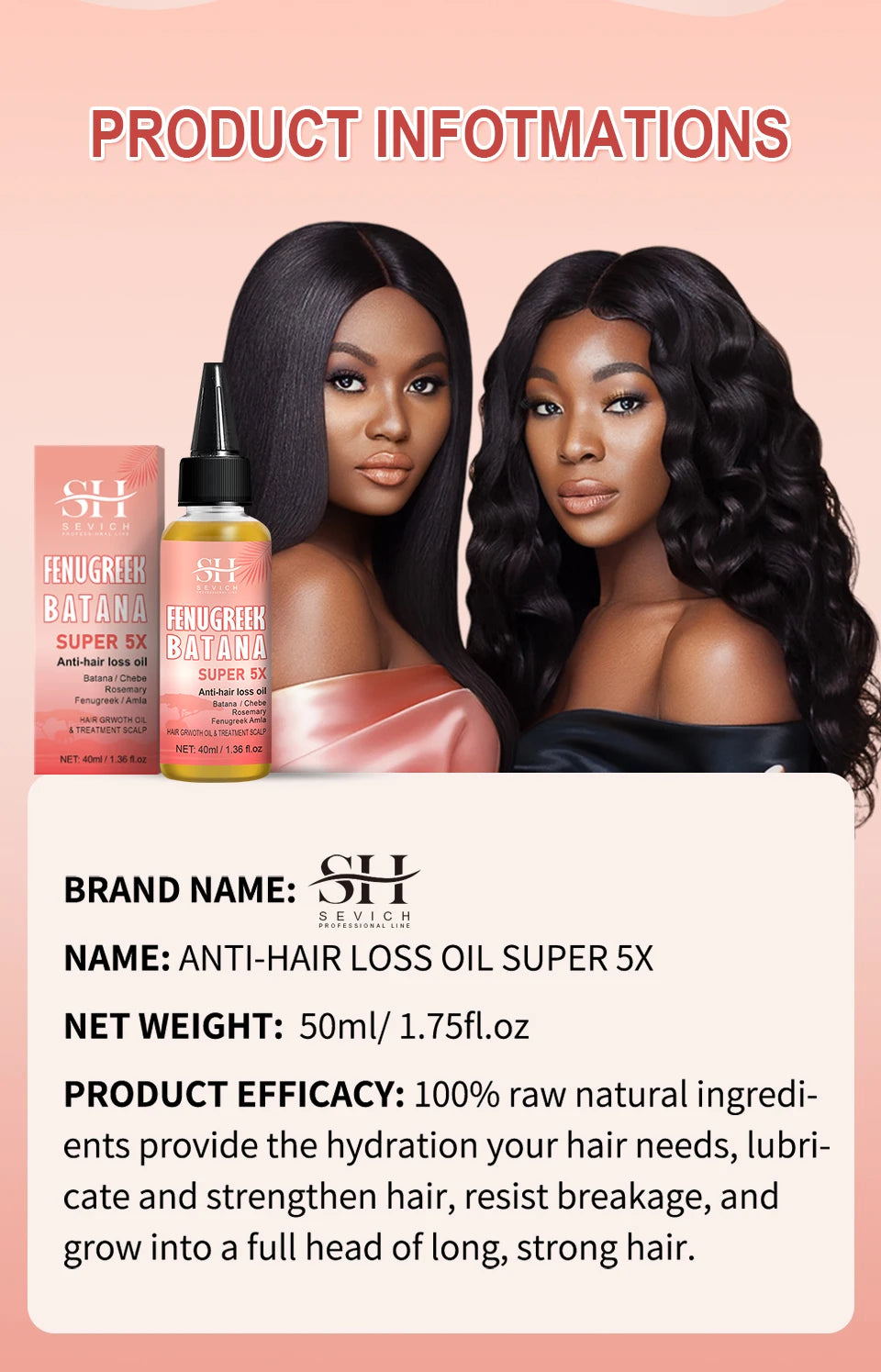 Sevich Batana Super 5X Hair Growth Set – Chebe Butter Hair Mask & Herbal Regrowth Oil (Batana, Rosemary, Fenugreek, Amla, 40ml + 60g)