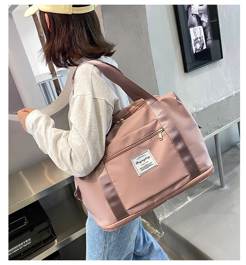 Large Capacity Expanding Double back Travel Bags Luggage Organizer Bag Handbag Waterproof Foldable Travel Clothes Storage Bag