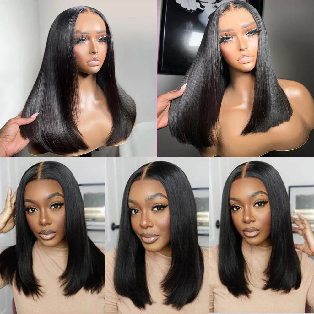 ALIANNÁ Glueless Human Hair Bob Wig — Ready-to-Wear, Pre-Cut 4×4 Transparent Lace (Remy Peruvian)