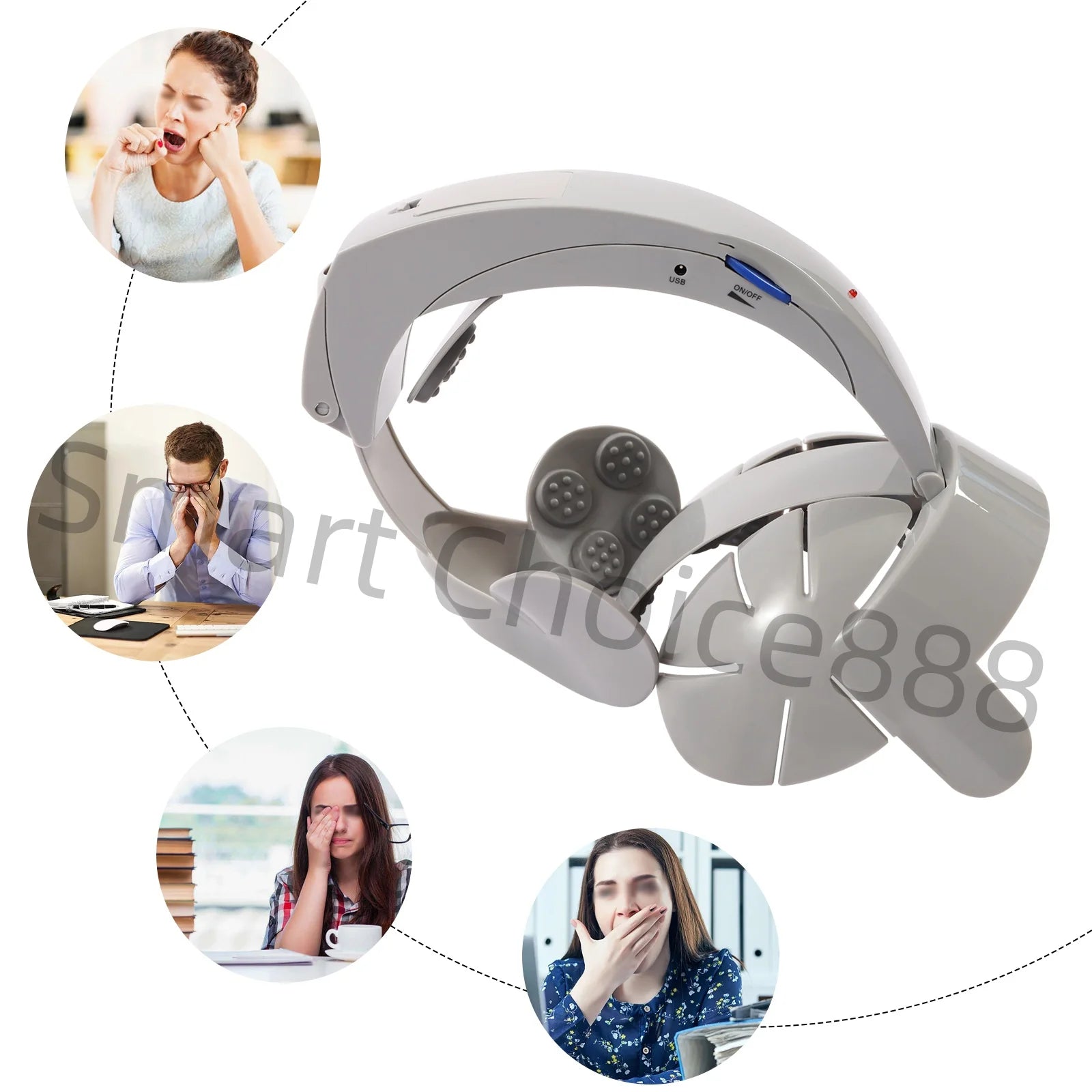 Multifunctional Head Massage Instrument Scalp Massager Relax Easy Acupuncture Point Brain Massager Health Care Device