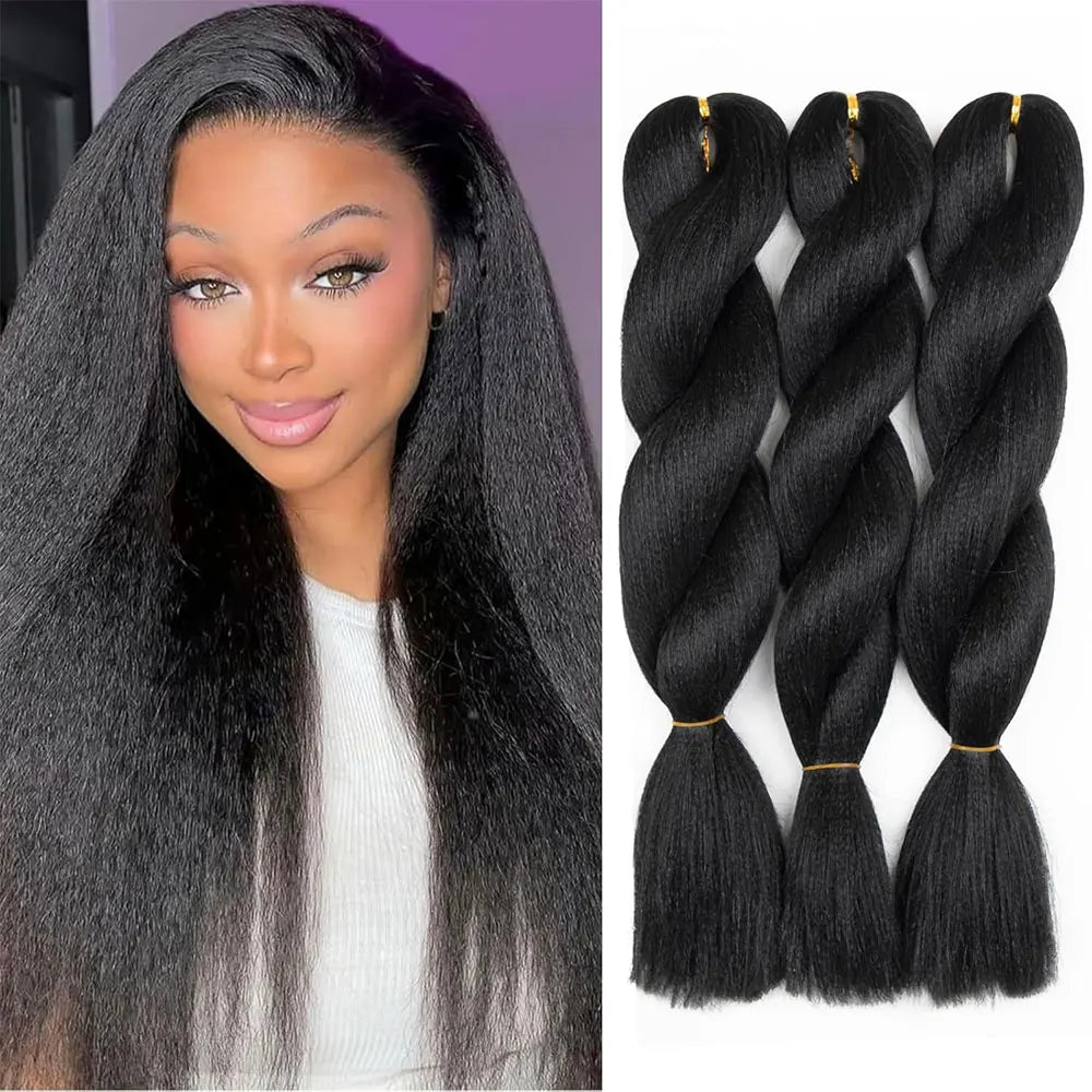 Synthetic Crochet Vixen Bundles 26 inch Kinky Straight Crochet Hair for Black Women Premium Synthetic Fibers Crochet Braids