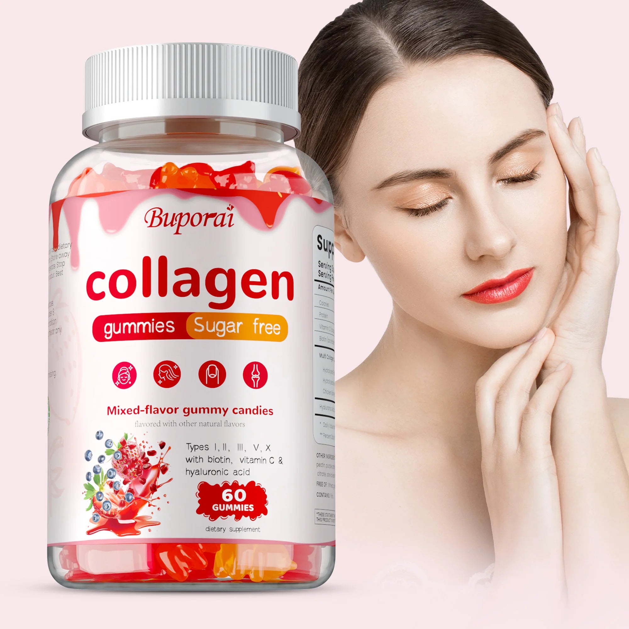 Pslalae Multi-Collagen Gummies — Hair, Skin, Nails & Joint Support (Sugar-Free)