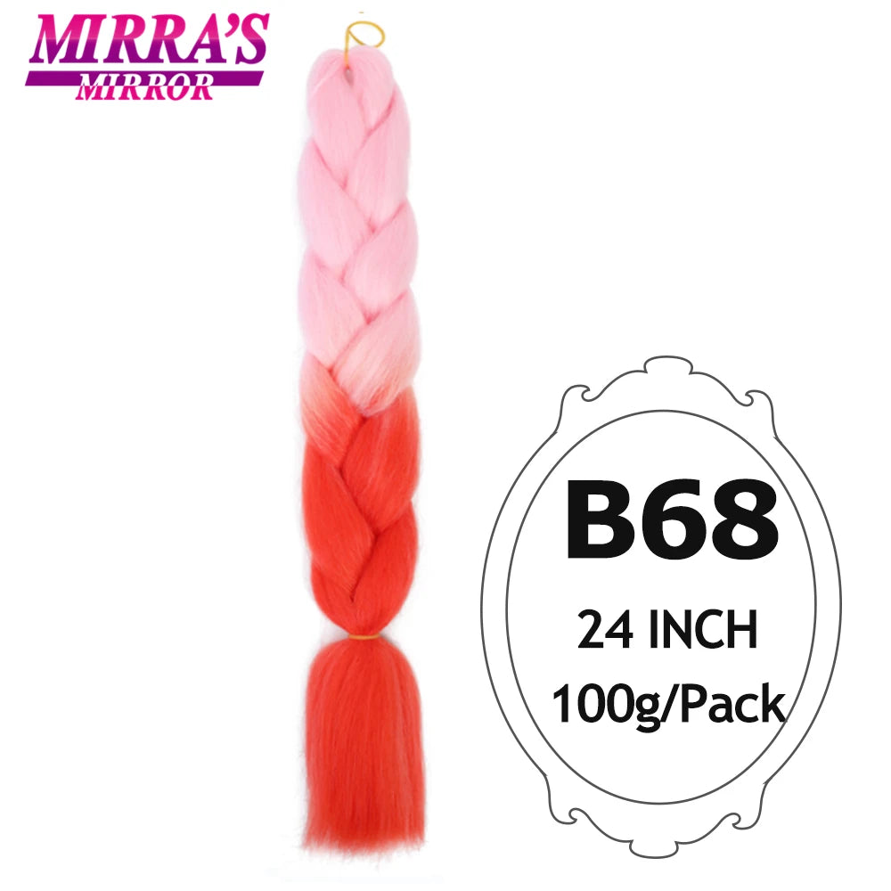 Colorful Jumbo Braiding Hair Extensions For Box Braids Synthetic Hair for Afro Braids Ombre Jumbo Braid Hair DIY Crochet Braid