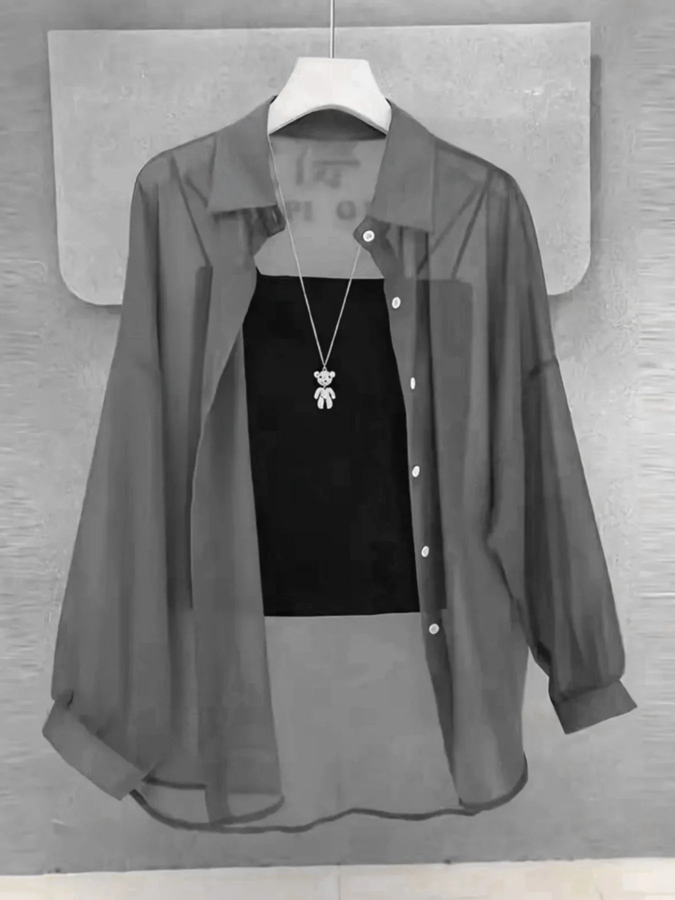 Plus Size Women’s Shirts 2025 Summer Breathable and Sun-Proof Ice Silk with Button Thin Loose Sheer Chiffon Blouses Long Sleeve