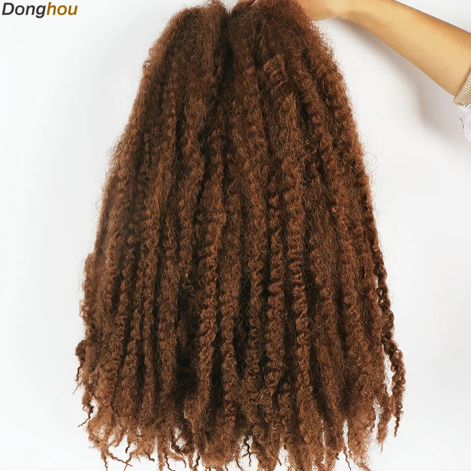 DONGHOU Marley Twist Braiding Hair — 18" Synthetic Afro Twist for Faux Locs & Crochet (1–6 Packs)