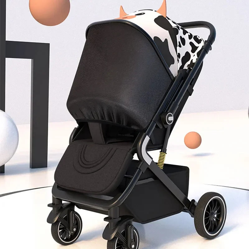 Ultra-Light Baby Stroller Bidirectional Implementation Can Sit and Lie One Button Close High Landscape Newborn Umbrella Car