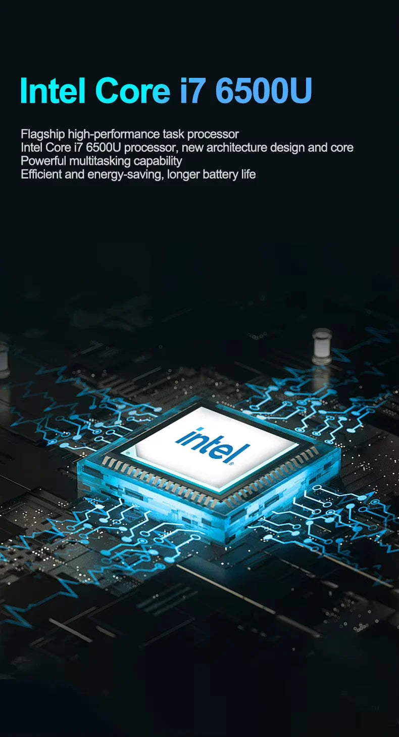 Erilles 15.6″ Laptop — Intel Core i7-6500U, 16GB DDR4, 1TB SSD, FHD IPS Display, Fingerprint Unlock, Backlit Keyboard, Windows 11