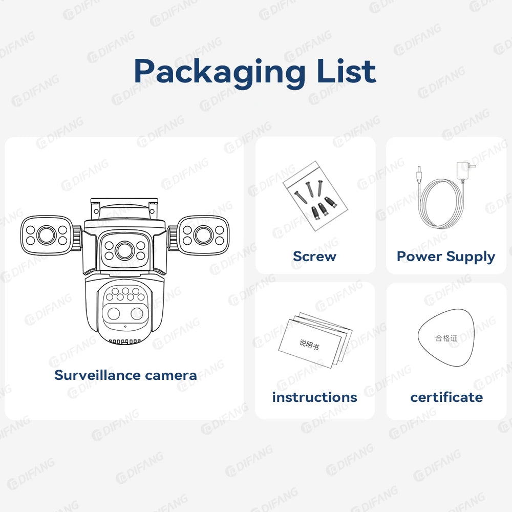 10K 20MP External IP Camera WiFi Surveillance Outdoor Four Lens PTZ 10X Optical Zoom CCTV Security Protection New