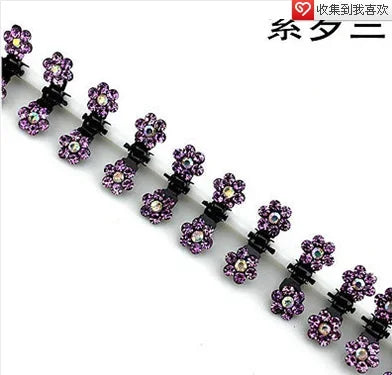 Mini Rhinestone Hair Clips Women Girls Crystal Flower Hair Claws Shiny Metal Hairpins Kids Party Headwear Hair Accessories