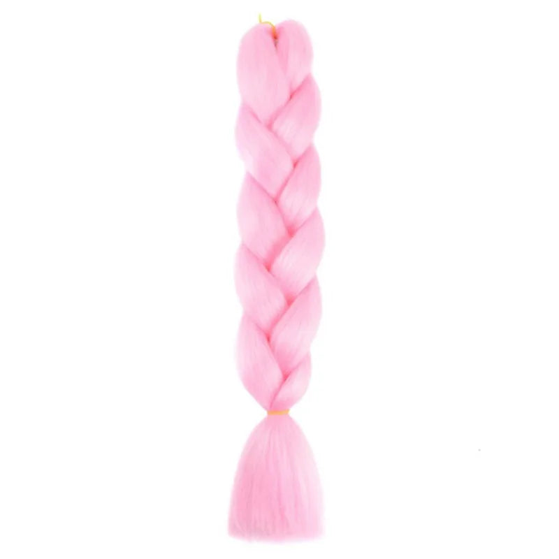 24Inch Synthetic Long Straight Yaki Braids Hair Ombre Braiding Hair Jumbo Rainbow Braid Hair Extension for Women DIY Hair