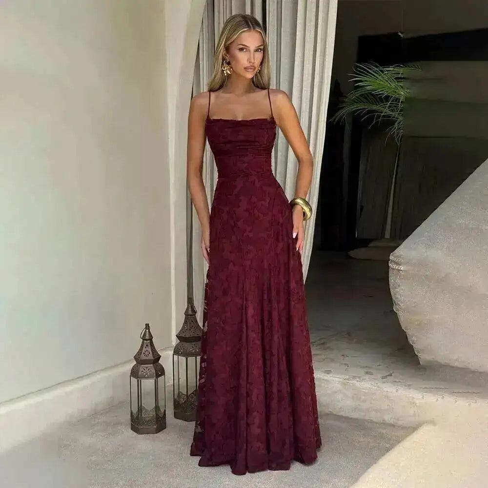Giyu Sexy Evening Party Dresses Women 2025 Summer Beach Backless Bandage Maxi Long Dress Big Swing Jacquard Holiday Wedding Robe