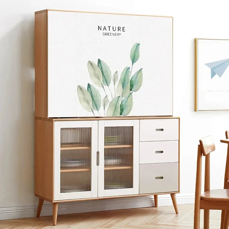 Nature Plant Potted Nordic Cabinet Short Curtains Punch-free Half-curtain Dust Cover Shoe Shelf Kitchen Storage Shelf Curtains