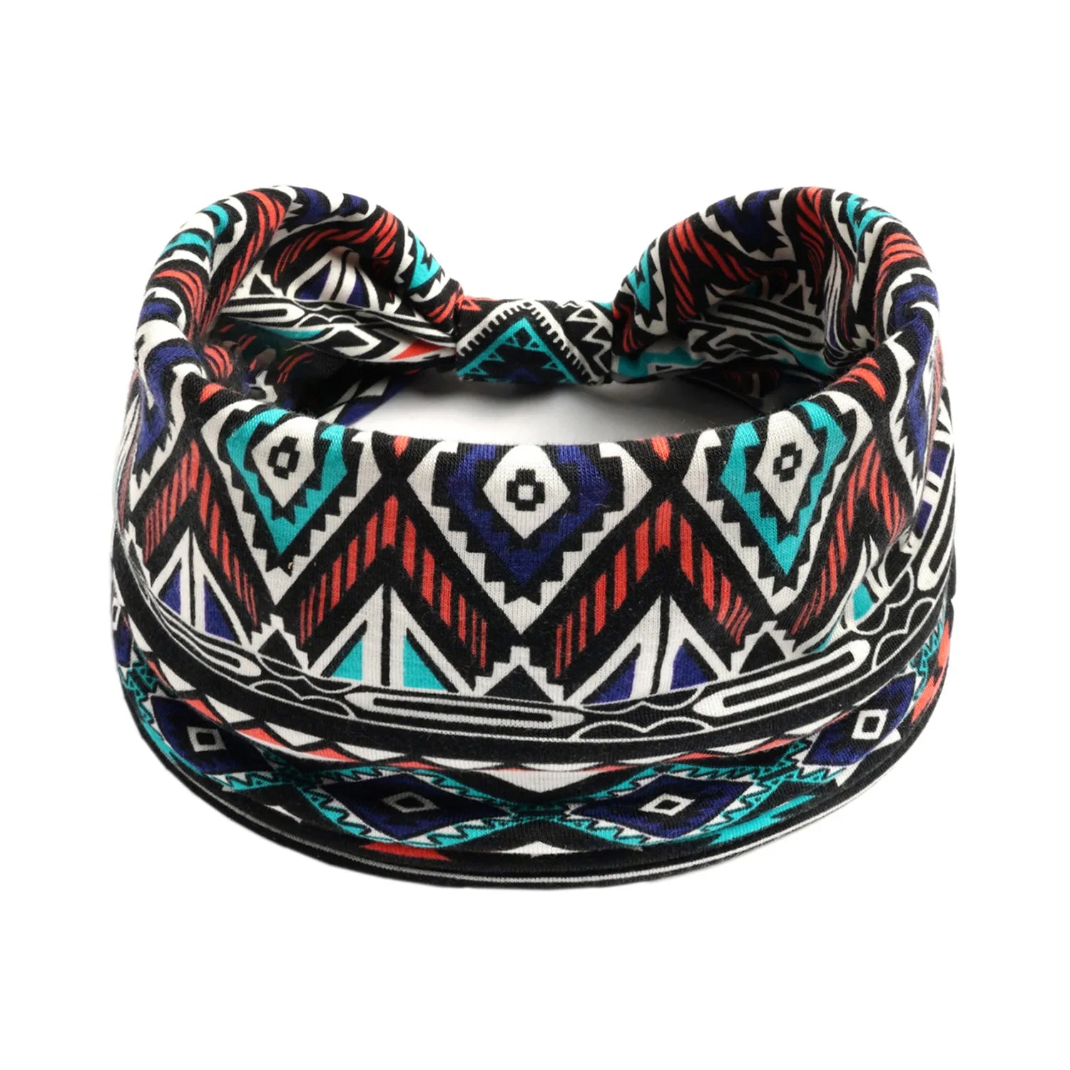 Boho Wide Knot Floral Cotton Headband | Stretch Turban Hair Scarf for Women