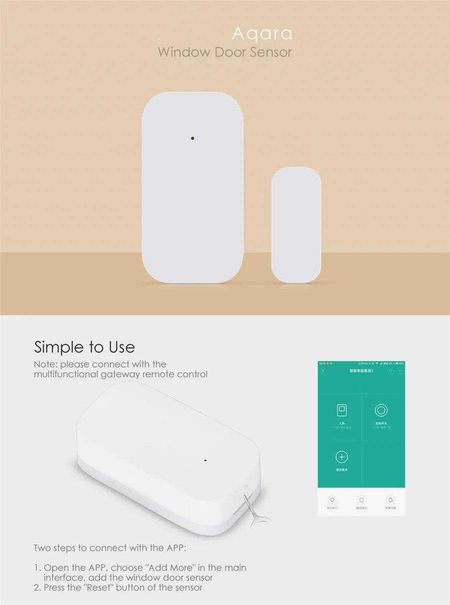 Aqara Door & Window Sensor (MCCGQ11LM) — ZigBee Smart Security Sensor for Mi Home & Apple HomeKit
