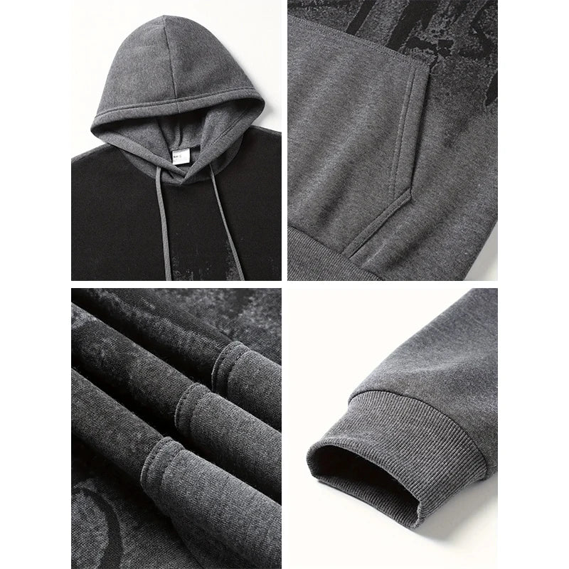 Autumn Winter Male Daily Casual Sports Jogger Suit 2025 Urban Fashion Hoodies Sportswear Men's Set Hooded Sweatshirts Sweatpants