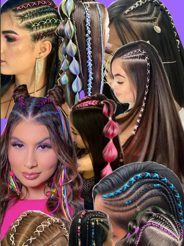 Purple Braiding Hair Pre Stretched Synthetic Kanekalon Crochet Hair Jumbo Braids Extensions Hair Accessories For Girls Braids