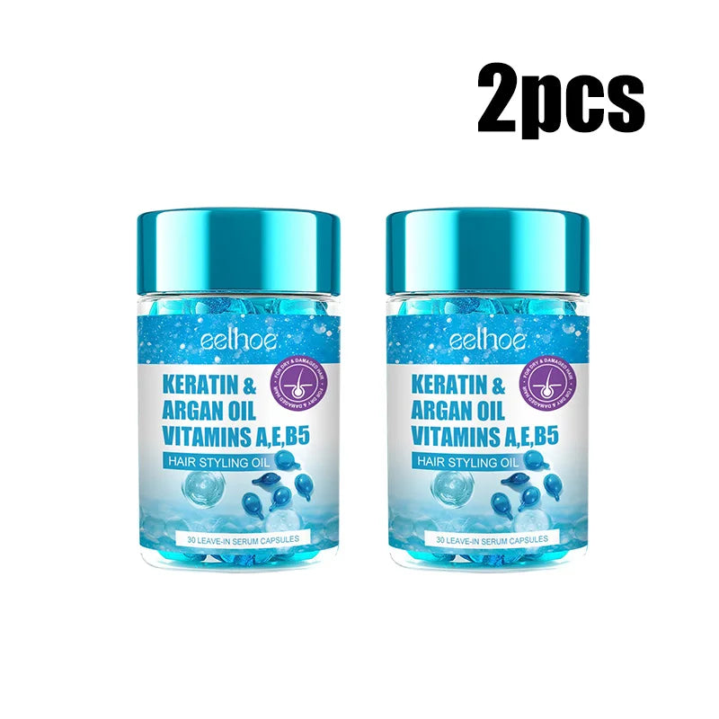 Magic Hair Vitamin Capsule Keratin Oil Fast Restore Hair Soft Smooth Shiny Deep Moisturizer Frizzy Dry Scalp Hair Care Products