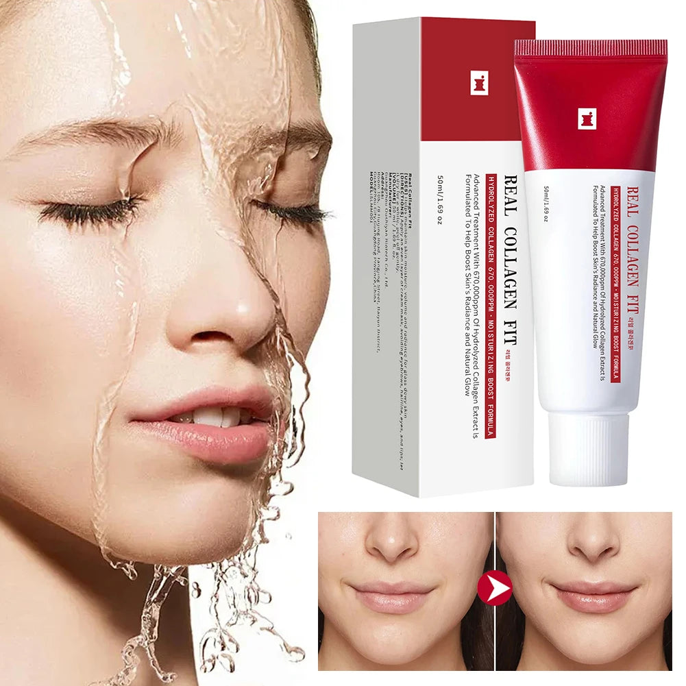 Women's Real Collagen Fit Peel Off Facial Mask Exfoliate Hydrating Facial Mask Gentle Pore Cleansing for All Skin Types