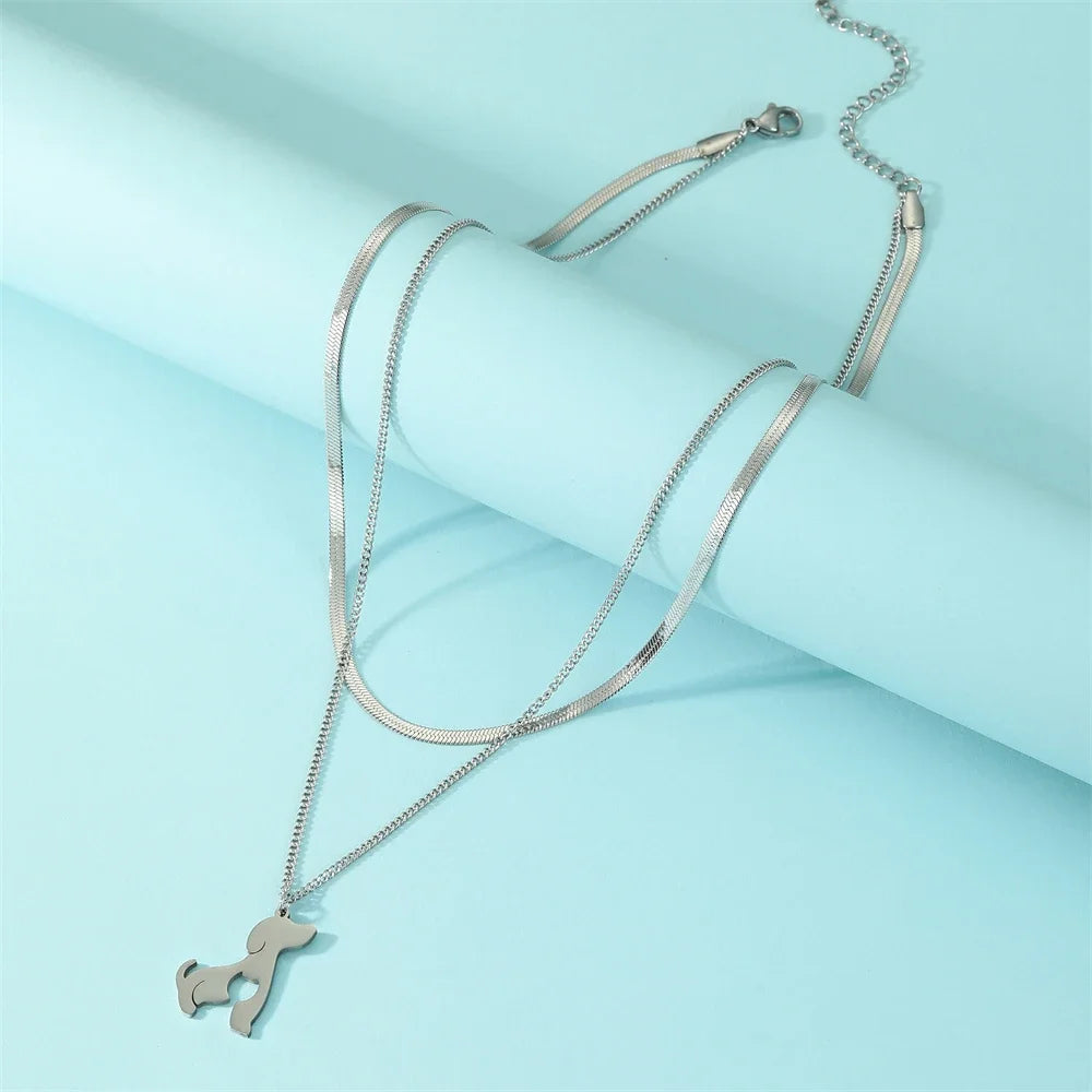 Skyrim Cat & Dog Pendant Necklace — Stainless Steel Animal Charm Jewelry